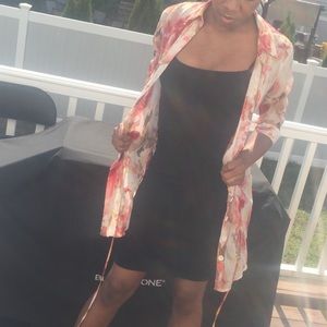 Peach flower cardigan